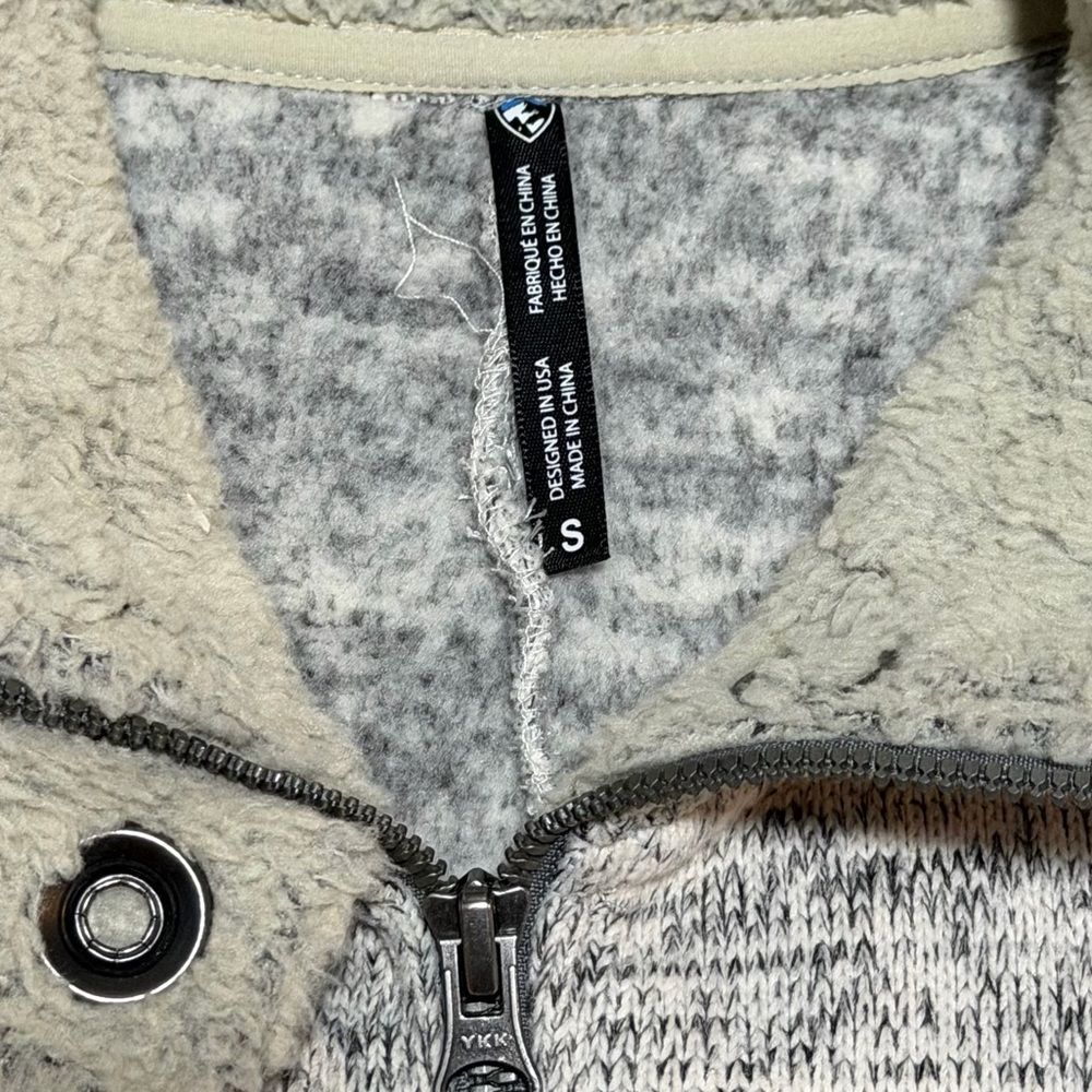 Kuhl Alaska Gray Long Zip Up Sweater Small High Neck Outdoor Size Small - Picture 4 of 5